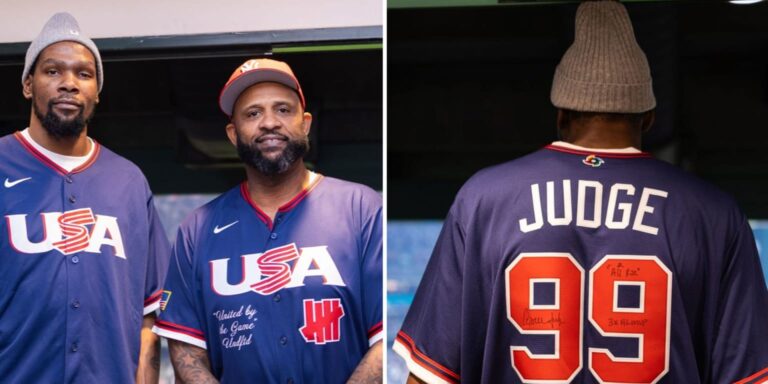 Kevin Durant wears signed Aaron Judge jersey to Team USA win